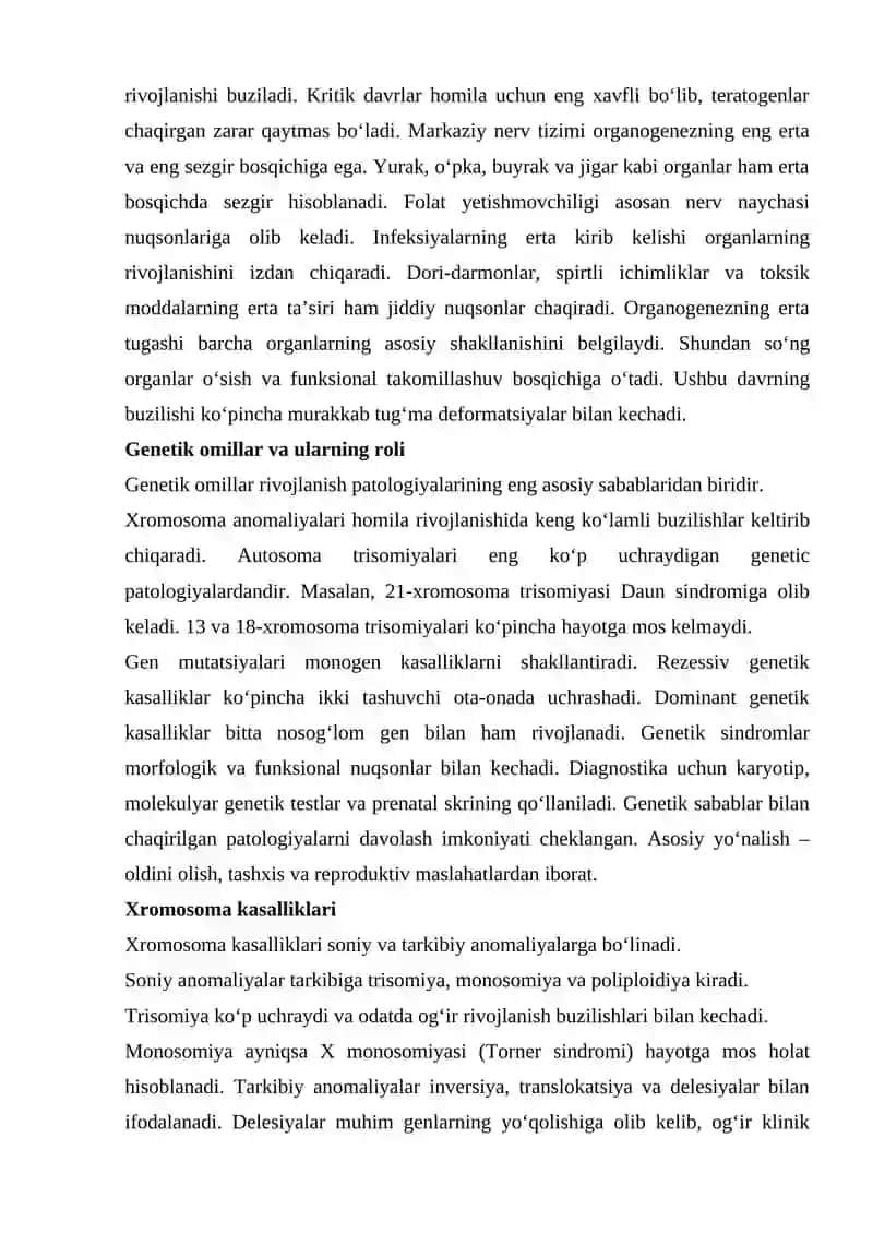 ONA QORNIDA RIVOJLANISH PATOLOGIYASI 3