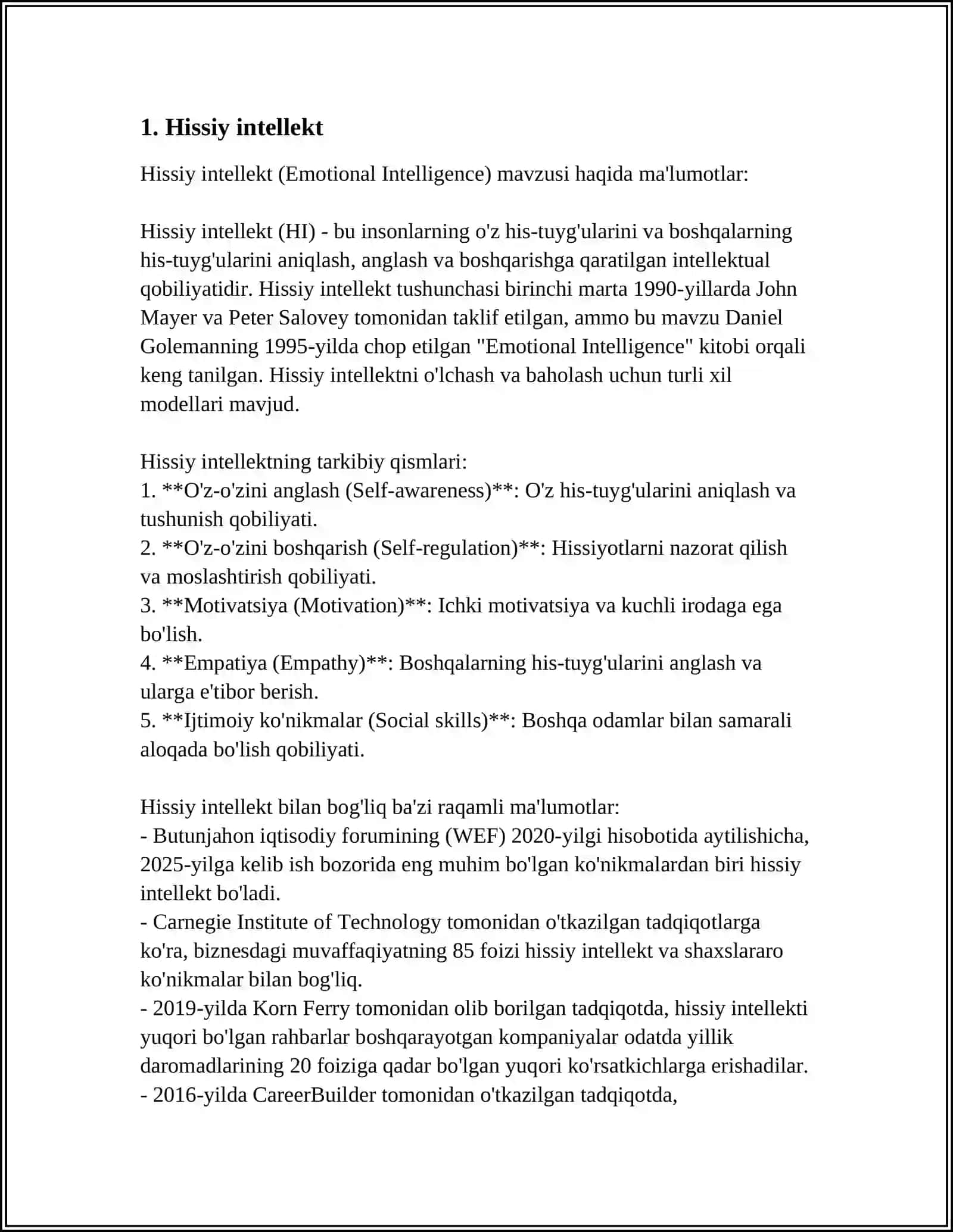 Hissiy intellekt (Emotional Intelligence) 3