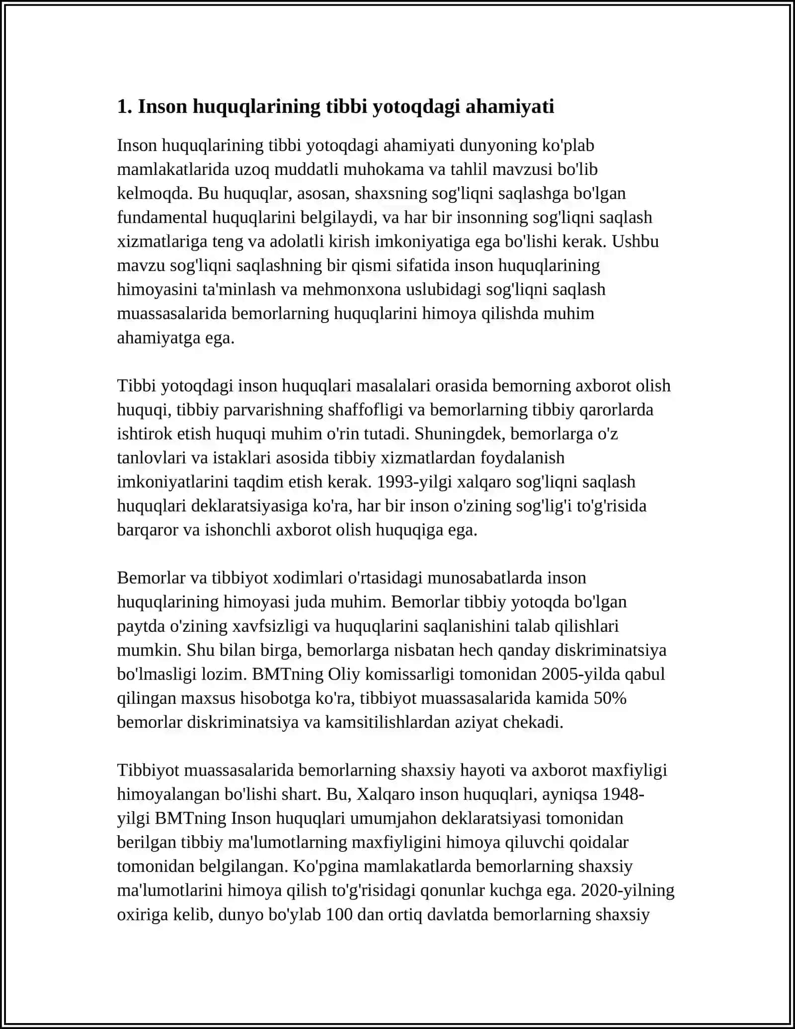 TIBBIYOTDA INSON HUQUQLARI MUHOFAZASI 3