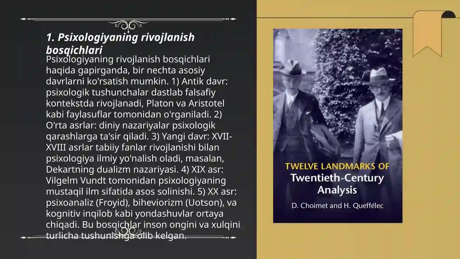 Psixologiyaning rivojlanish tarixi 3