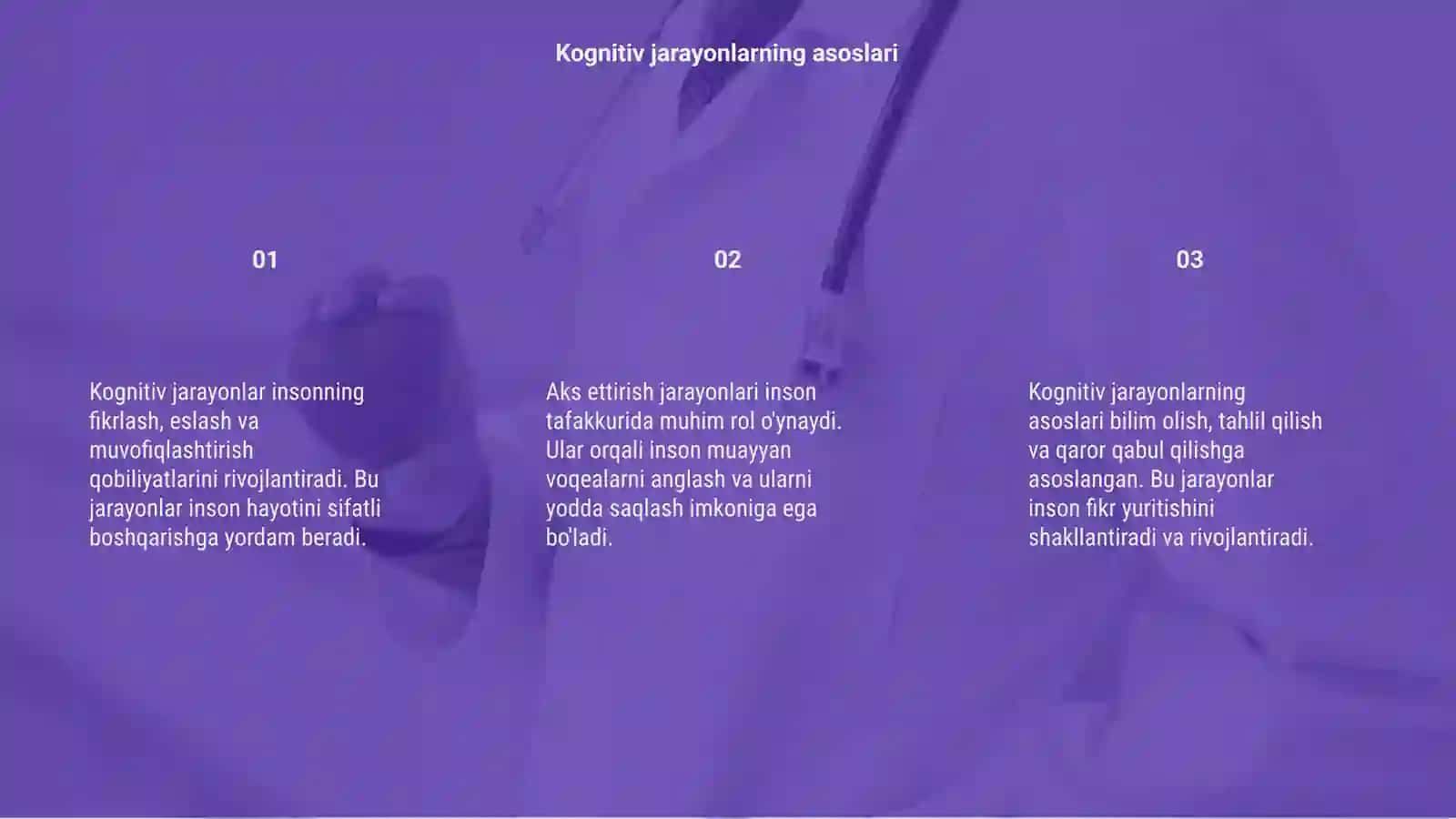 Kognitiv jarayonlarning tahlili 3