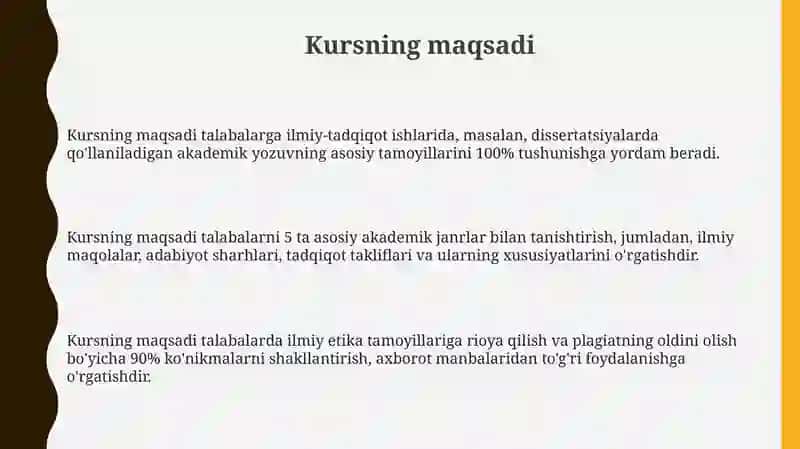 "Akademik yozuv" kursi 3