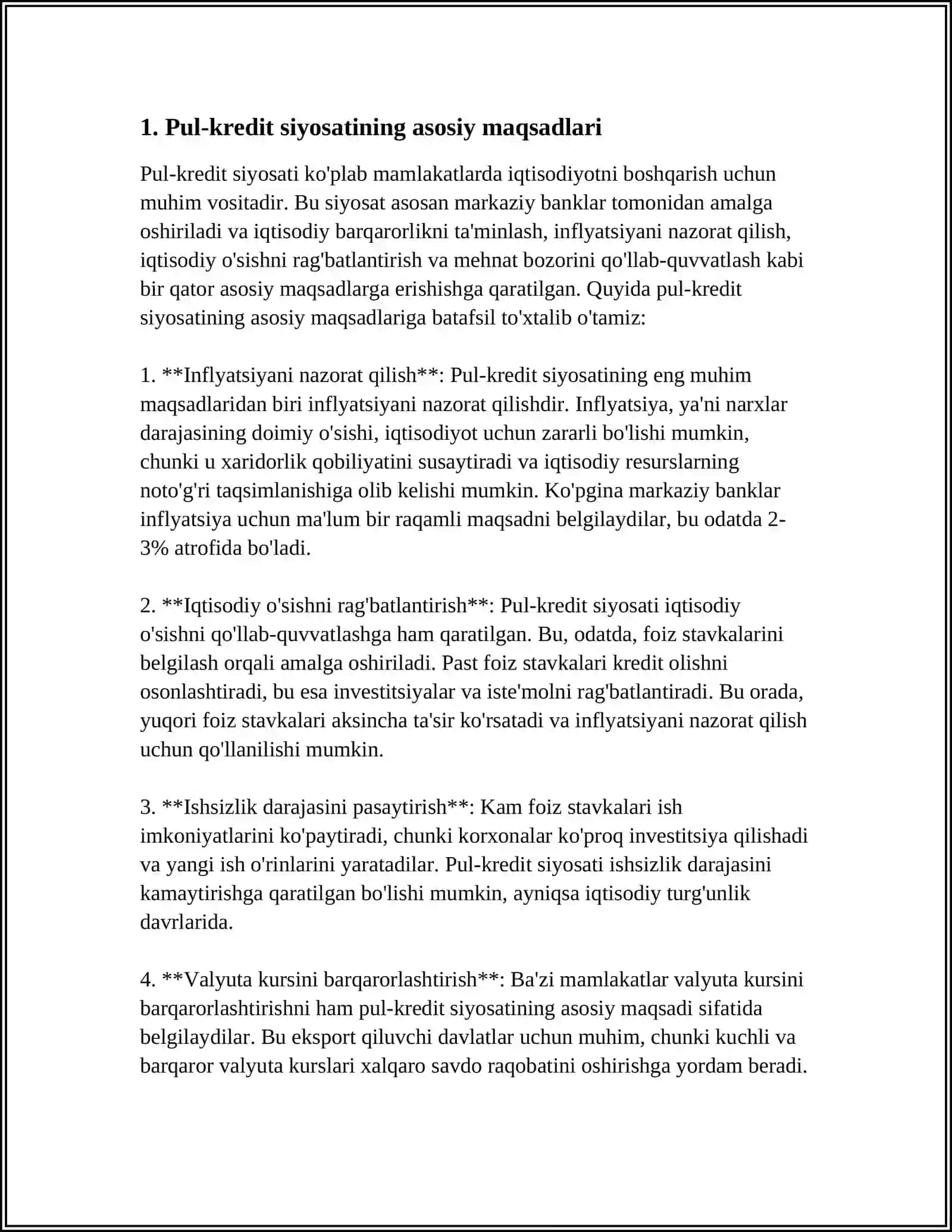 O'ZBEKISTON RESPUBLIKASIDA PUL-KREDIT SIYOSATI 3