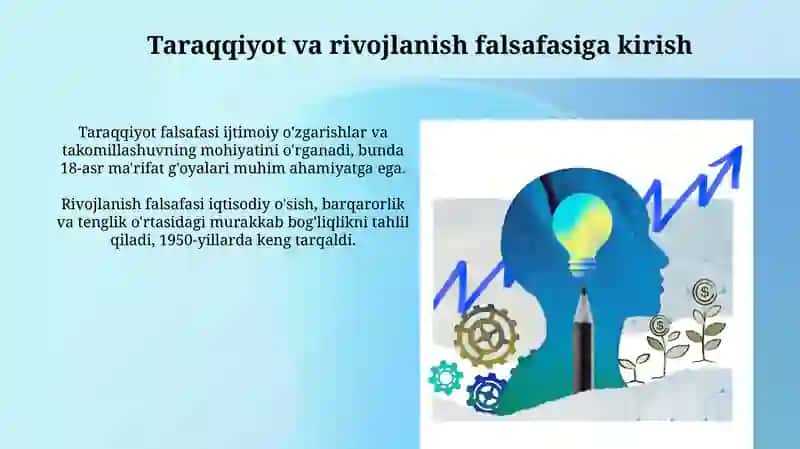 Ривожланиш ва тараққиёт фалсафаси 3