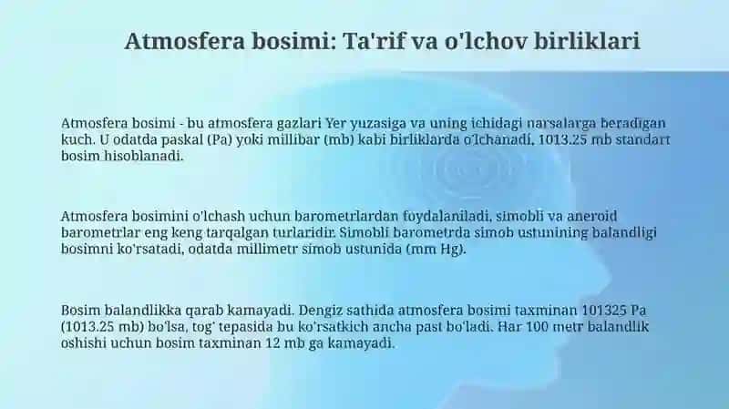 Havo bosimi va namligi.Shamollar va shamol guli 3