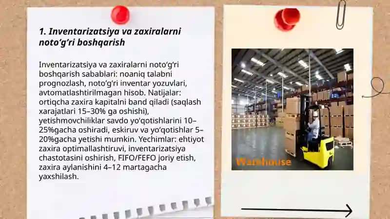 Ombor logistikasining muammolari 3