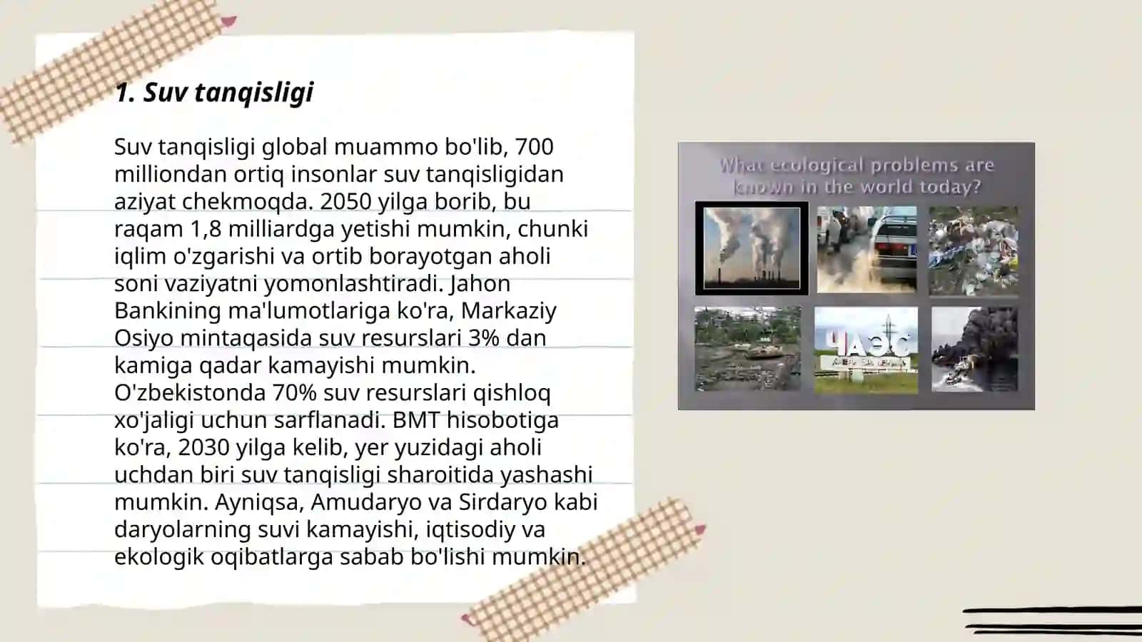 Ekologik muammolar (Ecological problems of Uzbekistan) 3