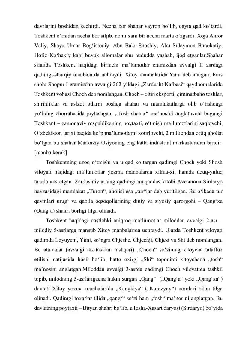 O'ZBEKISTON RESPUBLIKASI POYTAXTI – TOSHKENT 3