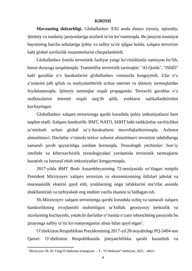 GLOBALLASHUV VA XALQARO TERRORIZM MASALALARI 3