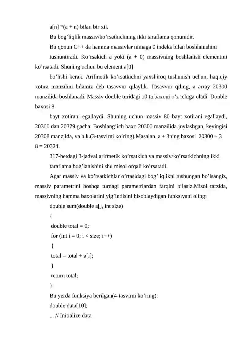 Dinamik masivlar va koʻrsatkichlar 3