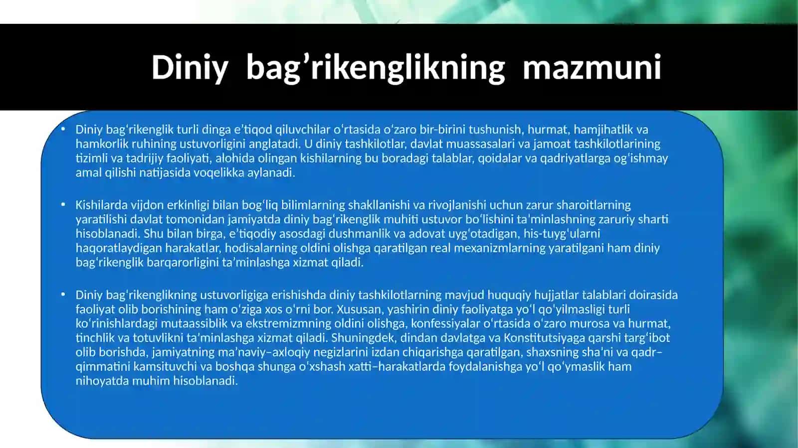 O’zbekistonda din va diniy tashkilotlar 3