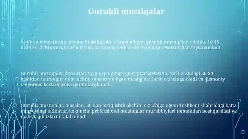 Mustiqa faoliyat turlari 3