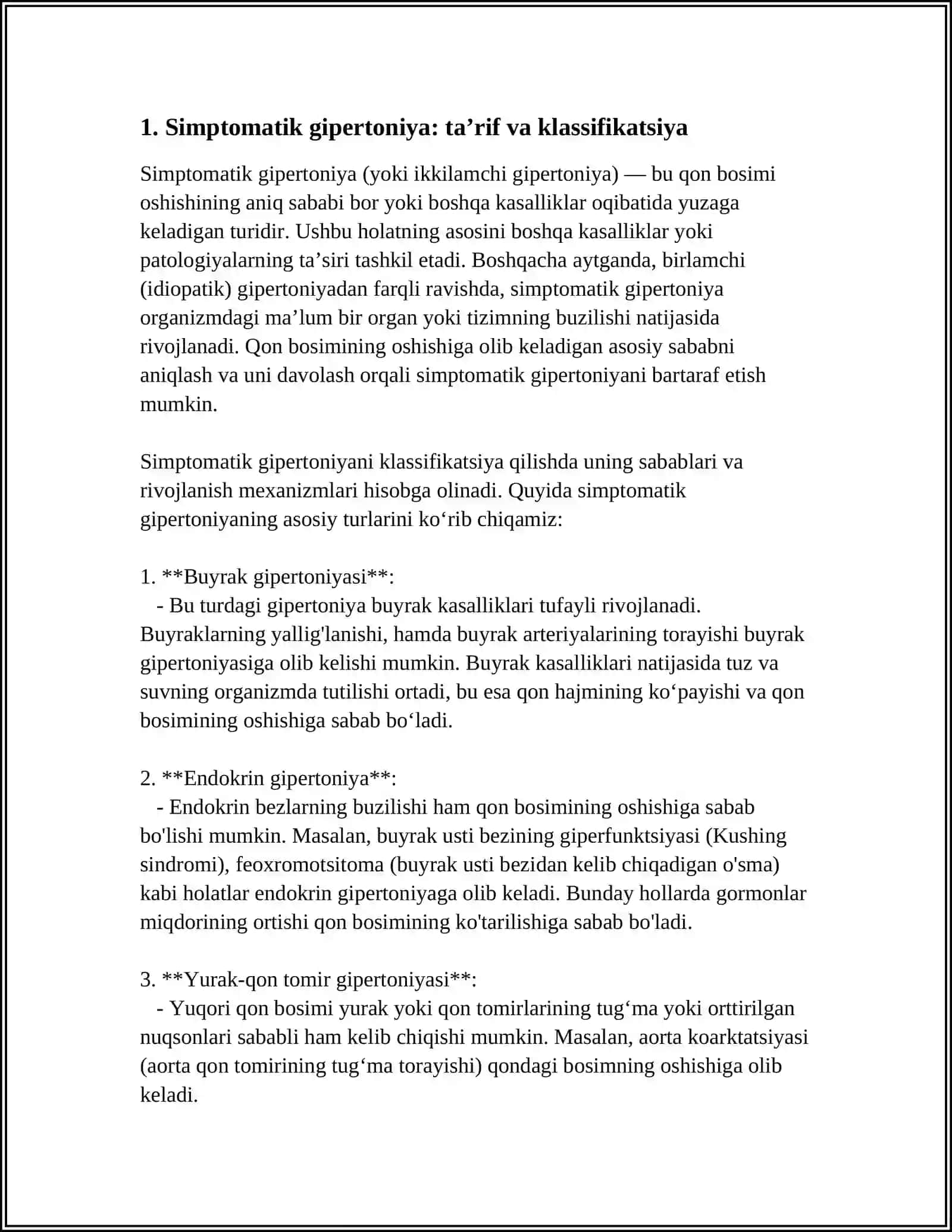 SIMTOMATIK GIPERTONYA, DIAGNOSTIK USULLAR 3