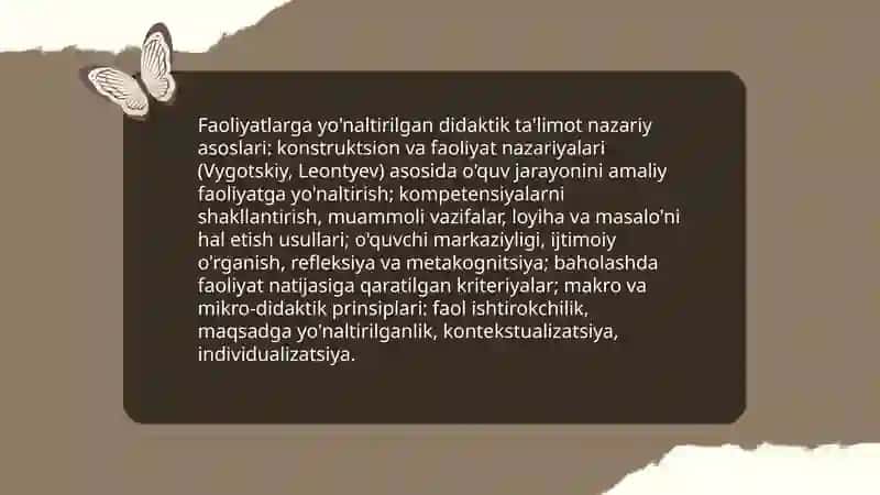 Faoliyatlar uchun didaktik ta'limot yaratish 3