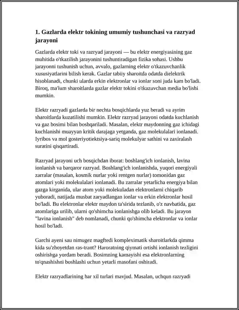 GAZLARDA ELEKTR TOKI GAZ RAZRYADI 3