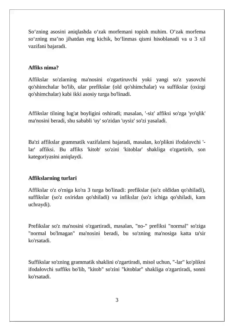 Asoslar va qo'shimchalar: imlo qoidalari 3