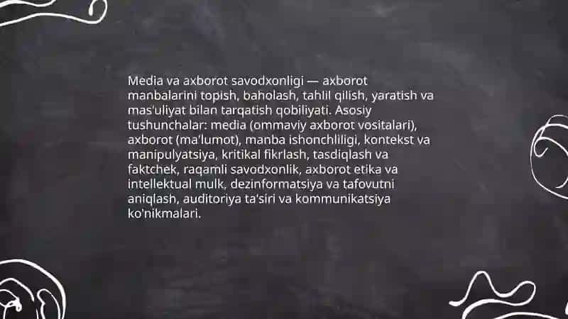 Media va axborot savodxonligini tushunchasi va uning ahamiyati 3