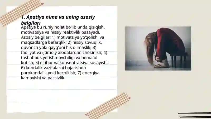 Apatiya, depressiya, vahima 3