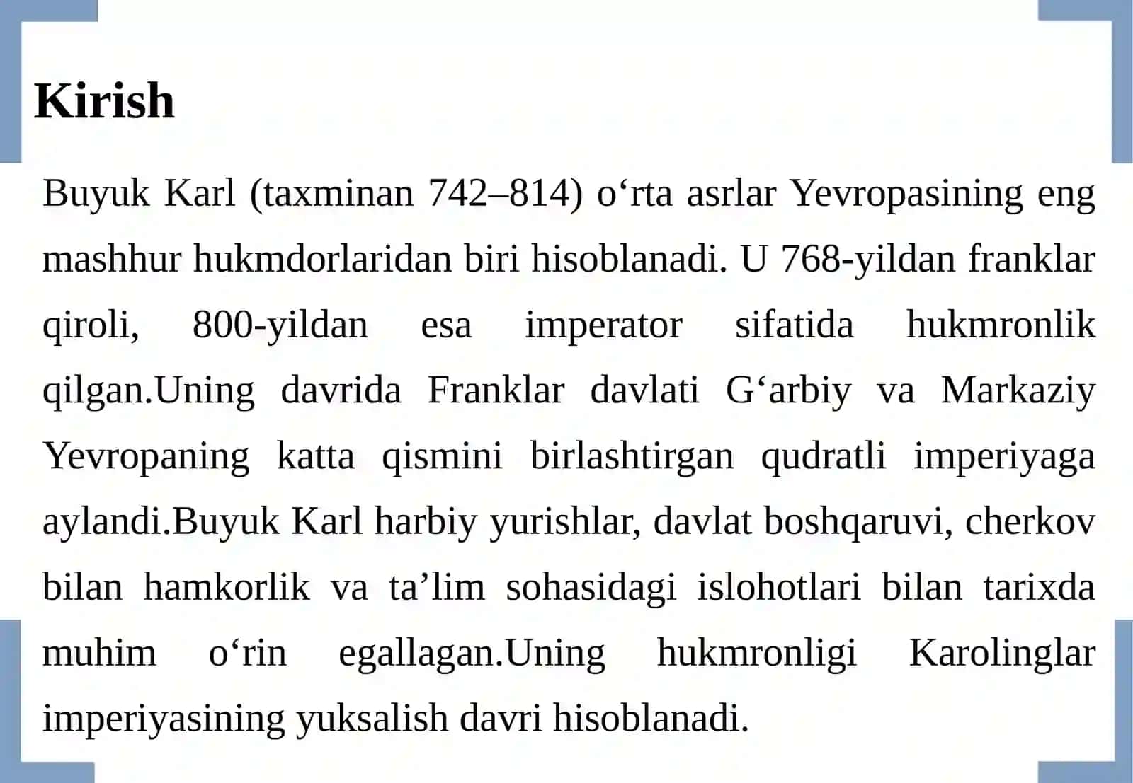 BUYUK KARL HUKMRONLIGI 3