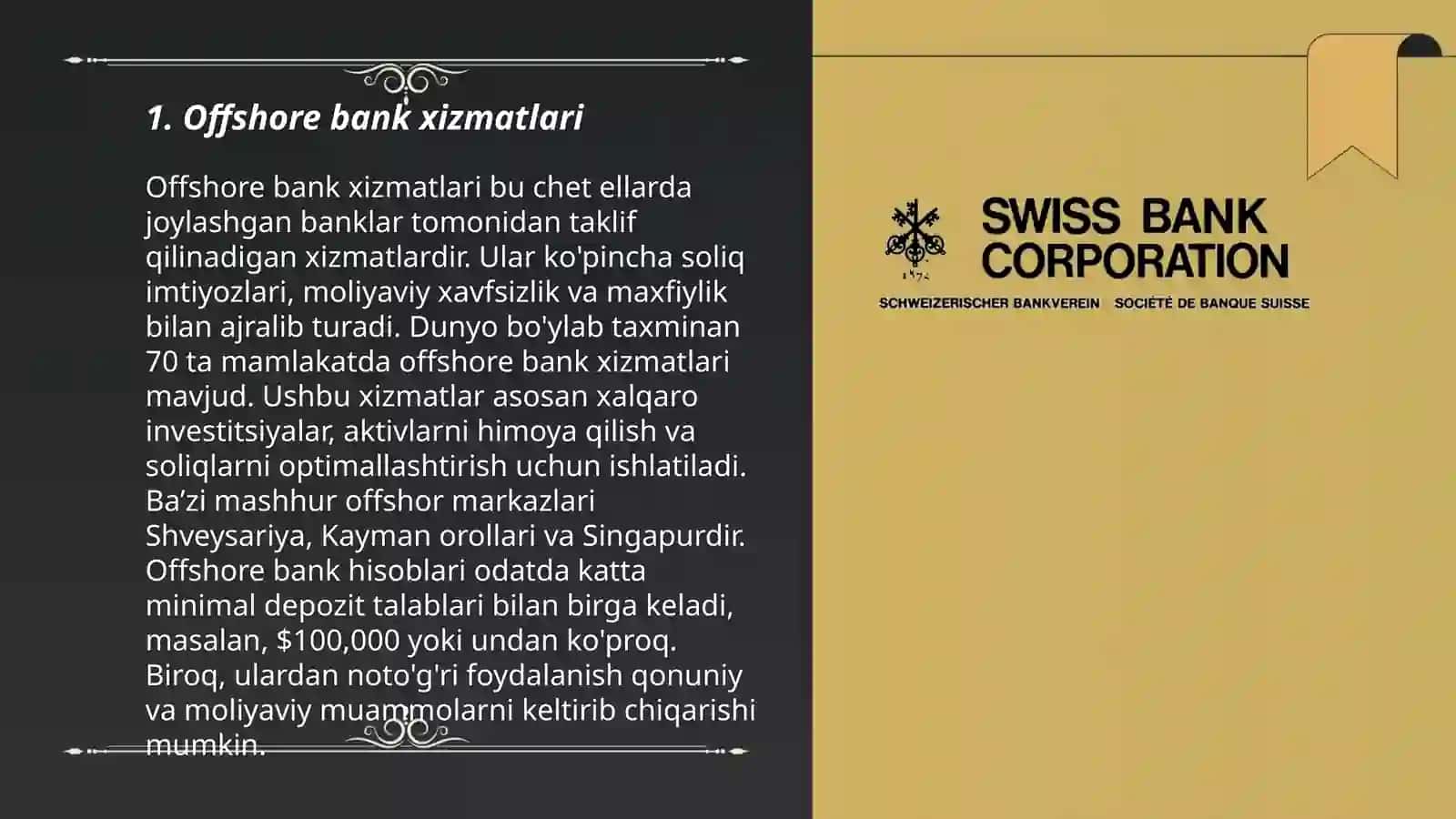 Offshore bank xizmatlari 3