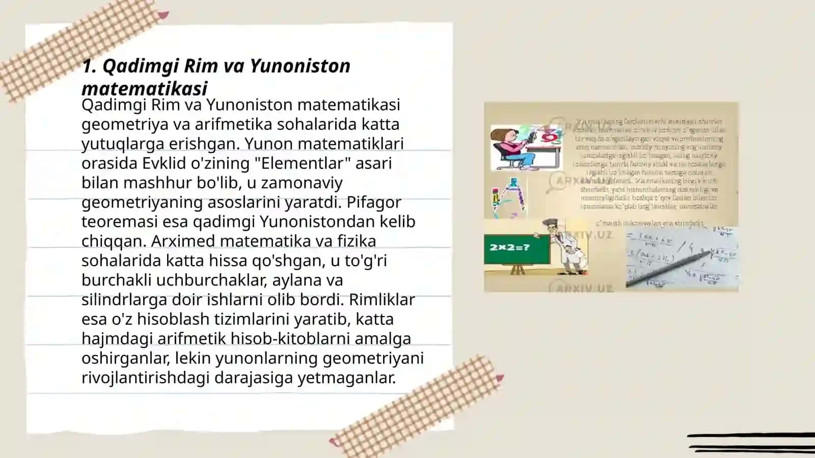 Matematikaning rivojlanish davrlari 3