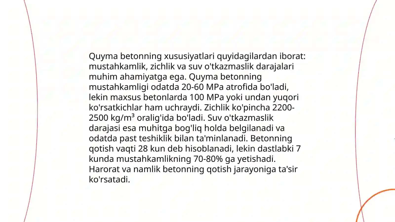 Quyma betondan tayyorlanadigan konstruksiyalar 3