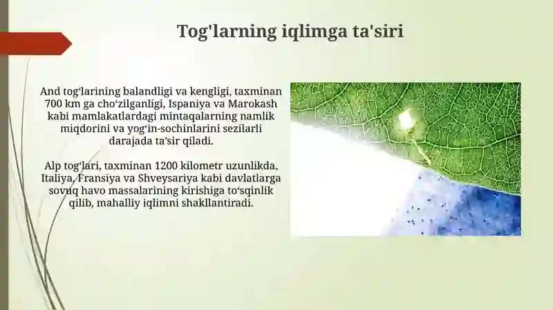 Geografik omillarning iqlimga ta'siri 3