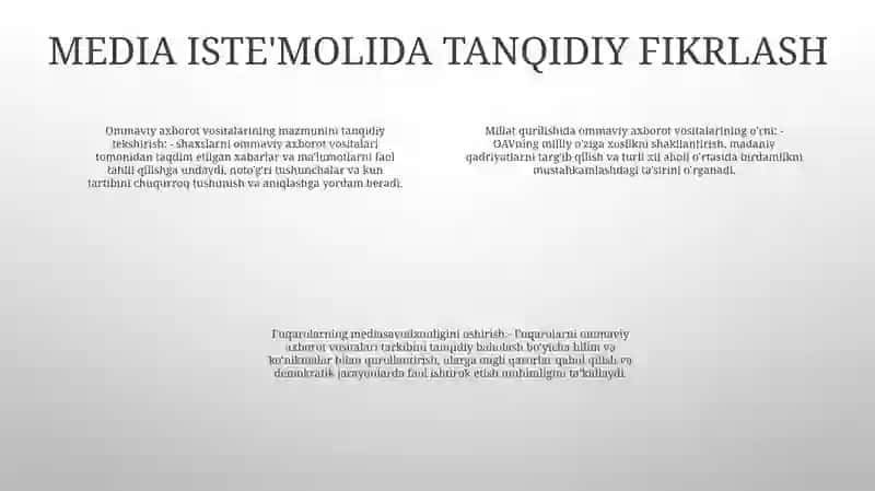 Milliy Jurnalistikada Mediata'Limning OʻRni 3