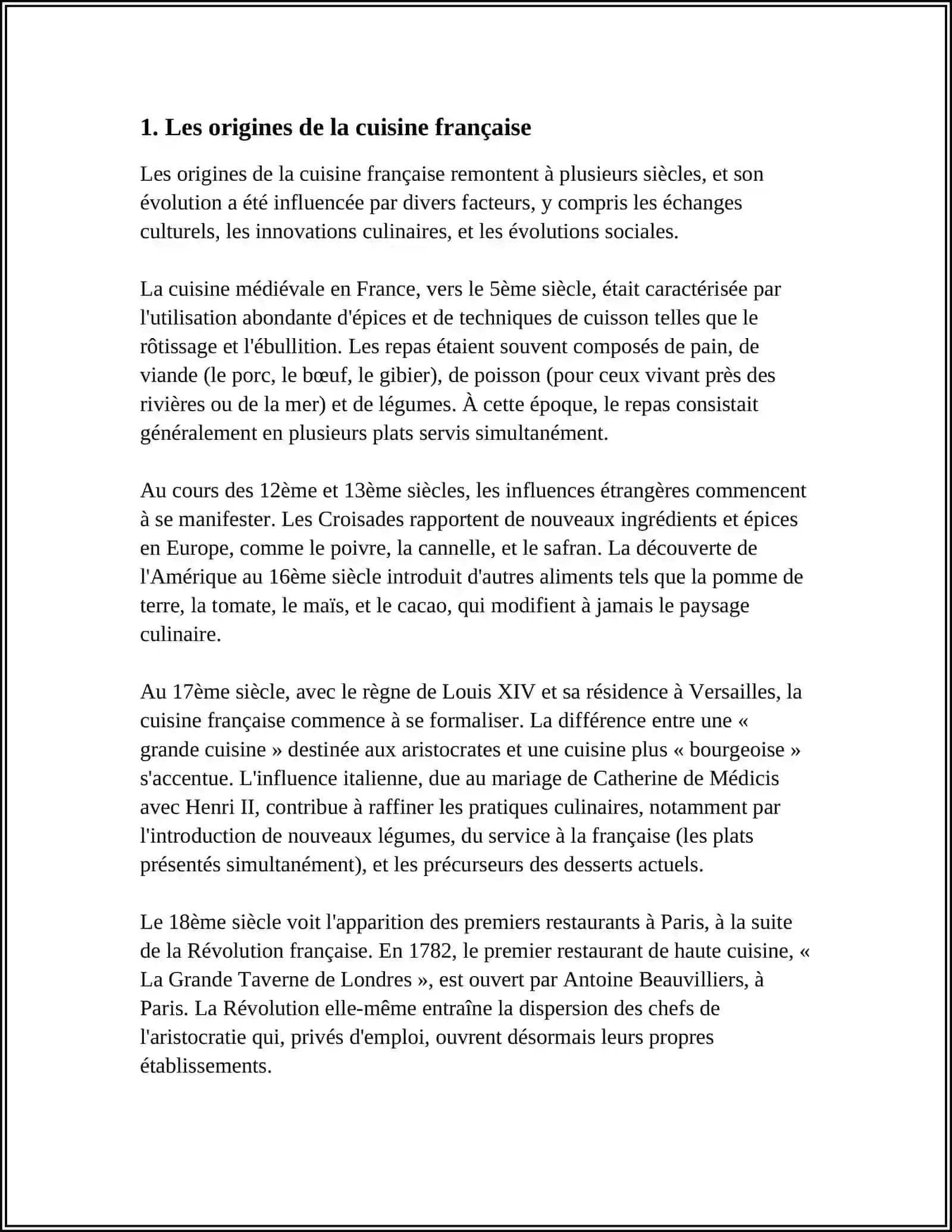 L'HISTOIRE DE LA GASTRONOMIE FRANÇAISE ET L'ORIGINE DES PLATS NATIONAUX 3