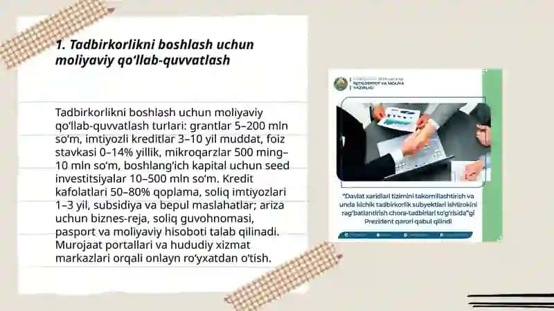 Tadbirkorlik tashabbuslari 3