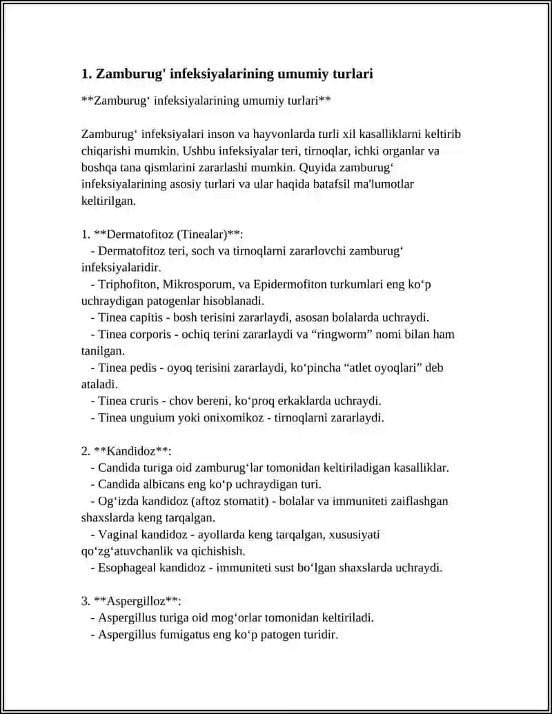 ZAMBURUG' INFEKSIYALARI KANDIDOZ 3