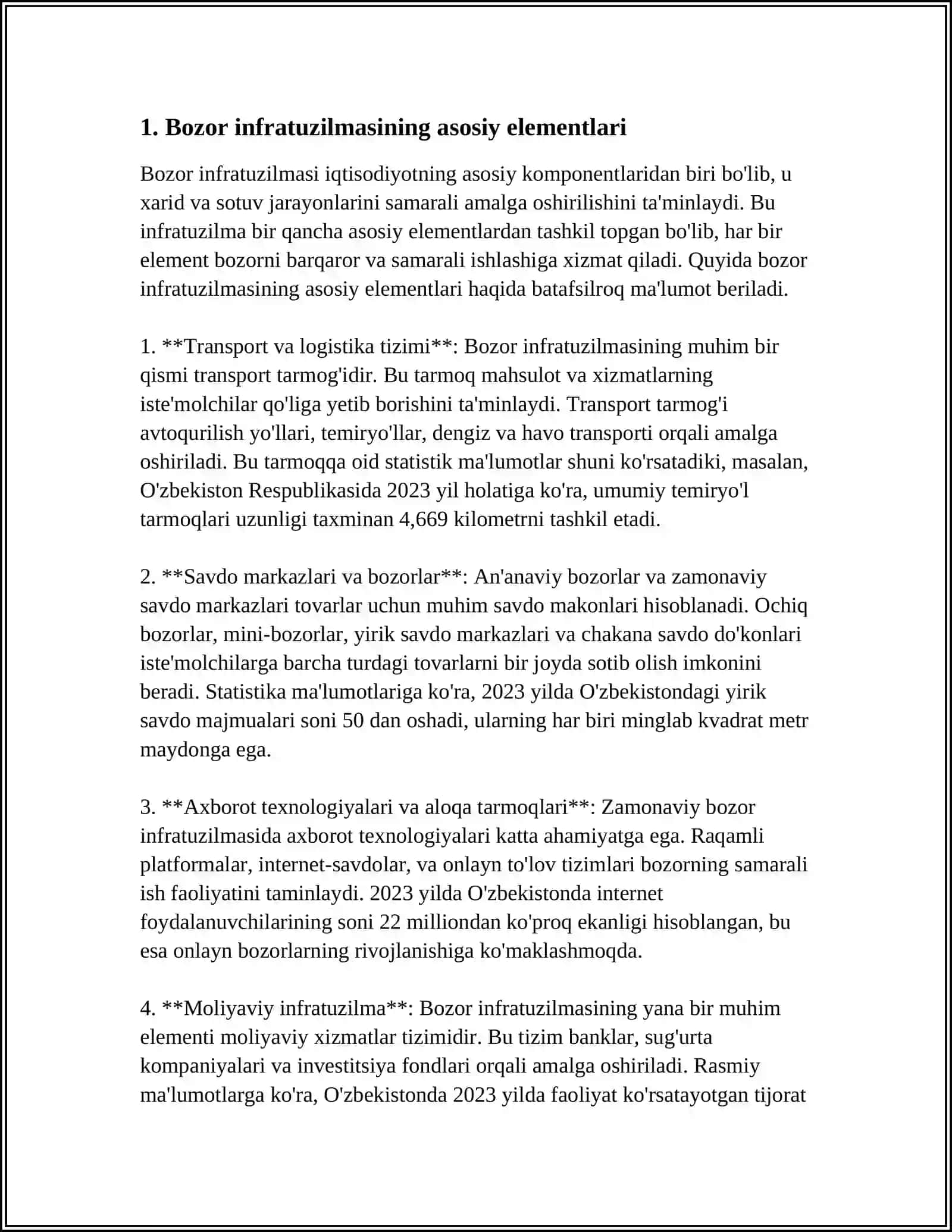 BOZOR INFRATUZILMASI VA UNSURLARI 3