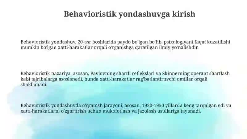 Behavioristik yondashuv 3