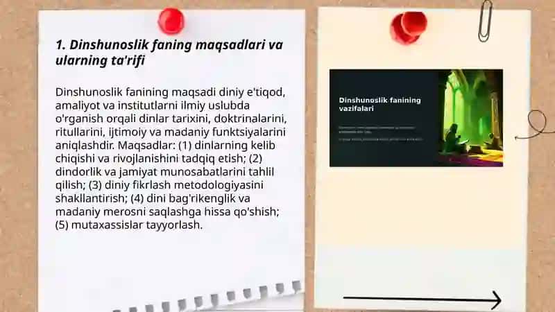 Dinshunoslik faning maqsad va vazifalari 3