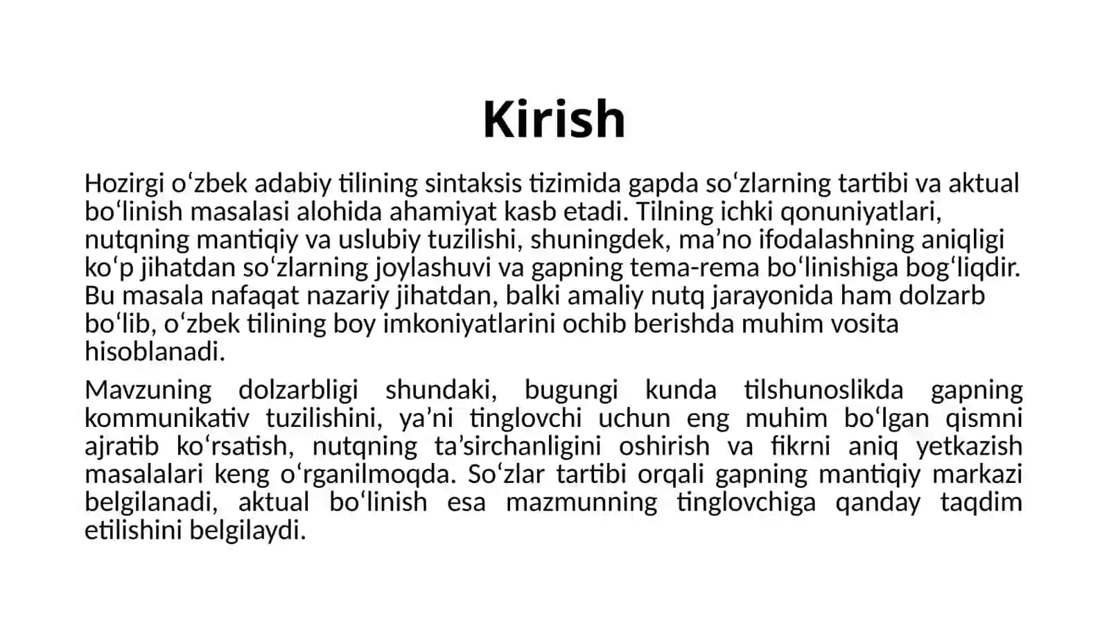 So‘zlar tartibi va aktual bo‘linish 3