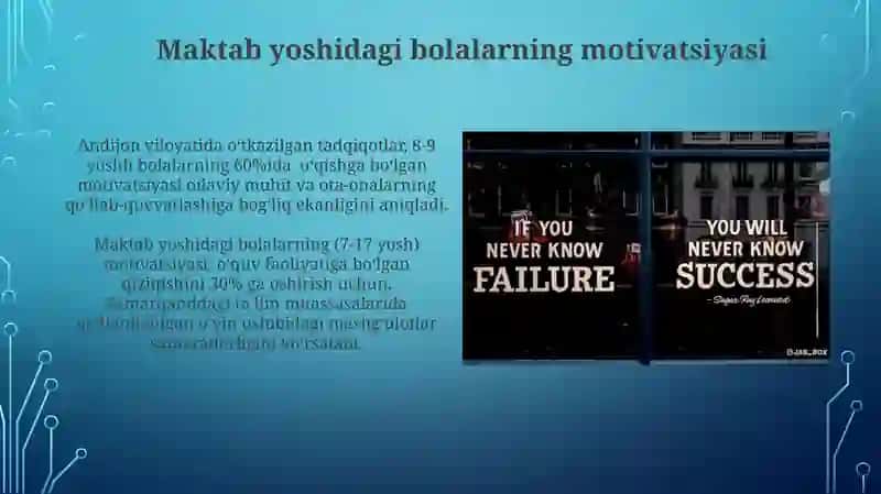Maktab yoshidagi bolalarning motivatsiyasi 3