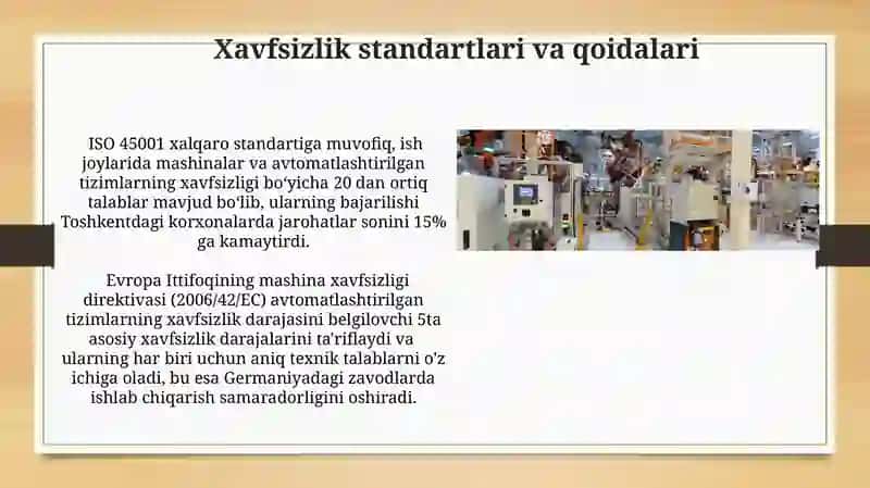 Avtomatlashtirish va ishchilar xavfsizligi 3