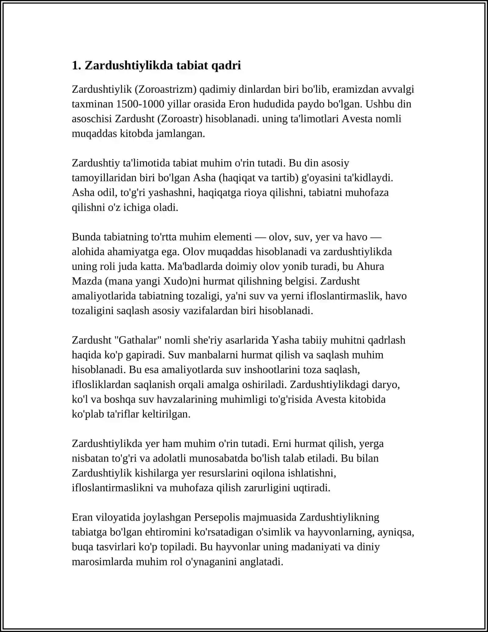 ZARDUSHTIYLIKDA TABIATNING ULUG'LANISHI 3
