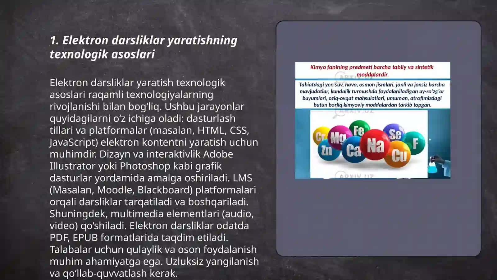 Elektron darsliklar yaratish masalalari 3