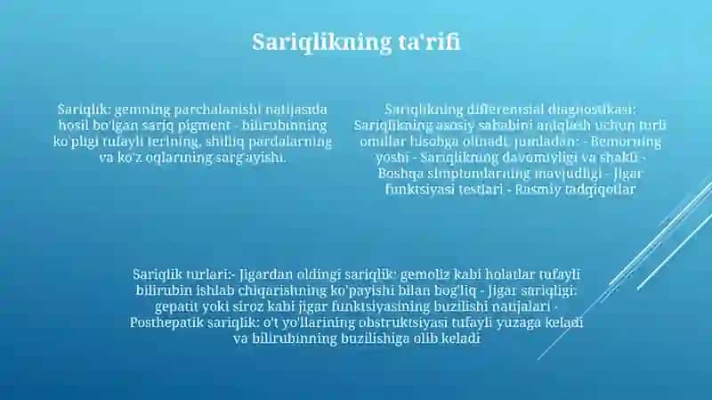 Sariqliklarni Differensial Tashxislash 3