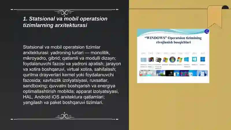 Statsional va mobil operatsion tizim dasturlari 3