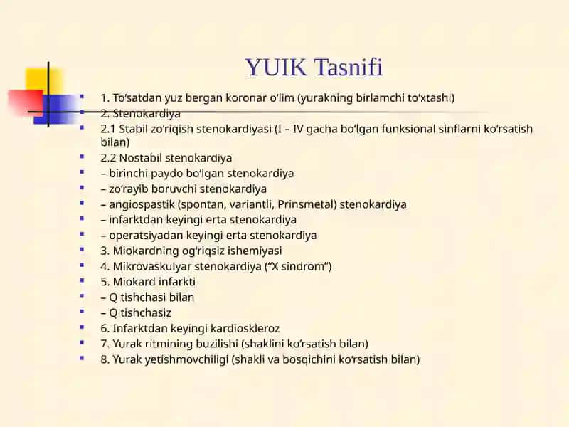 Yurak ishemik kasalligi (YUIK) 3