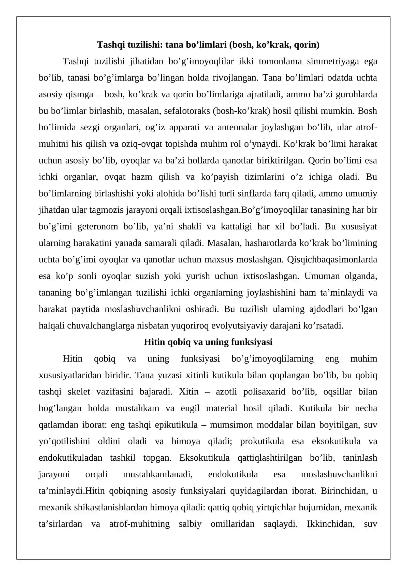 Bo’g’imoyoqlilar tipi. Hasharotlar sinfi vakillari 3