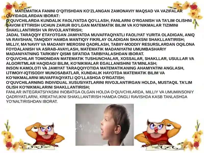 Boshlang’ich sinflarda matematika o’qitish metodikasi 3