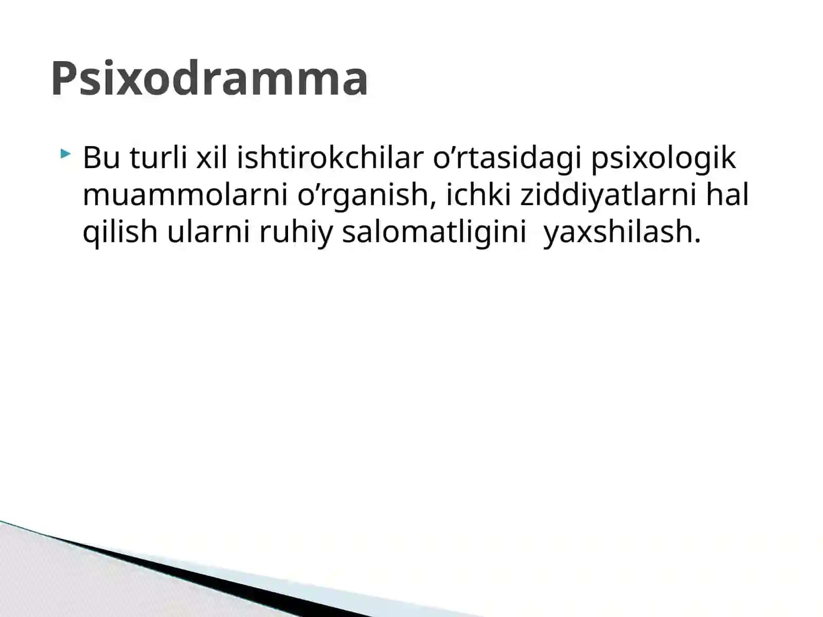 Psixodramma. Psixodrammaning tarixi va rivojlanishi 3