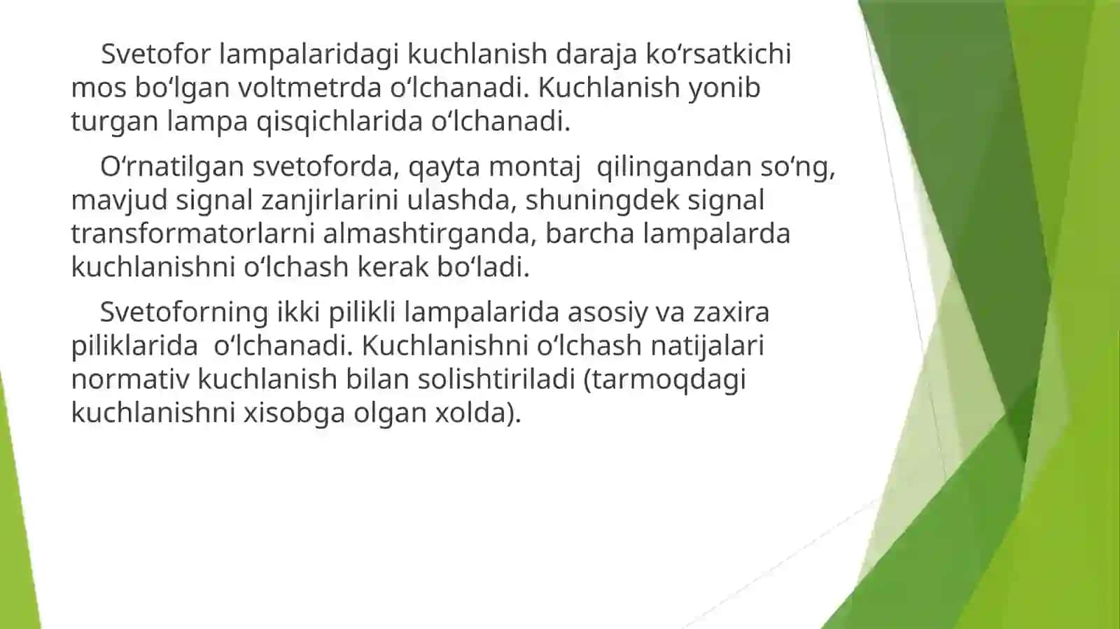 AVTOMATIKAVA TELEMEXANIKA LINIYALI ZANJIRLARDA O‘LCHOVLAR 3