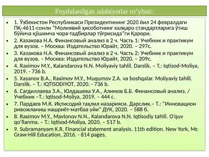 Молиявий барқарорликтаҳлили 3