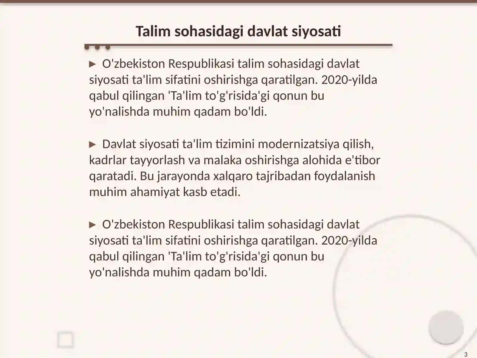 Vazirlar mahkamasining talim sohasidagi vakolatlari 3