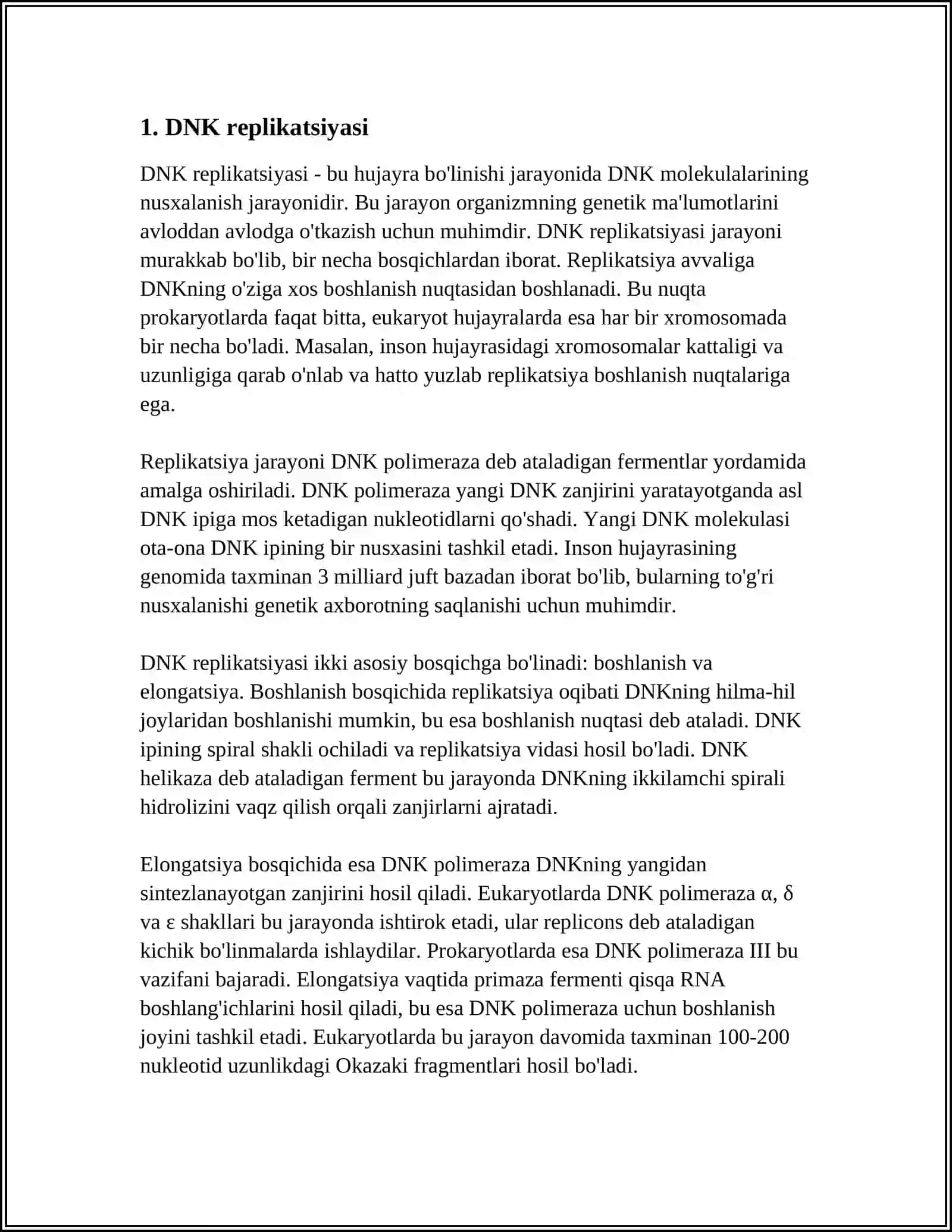 DNK,RNK VA OQSIL MOLEKULALARINIG BIOSINTEZI 3