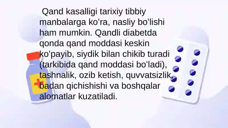 Qandli Diabet yoki Qand Kasalligi 3